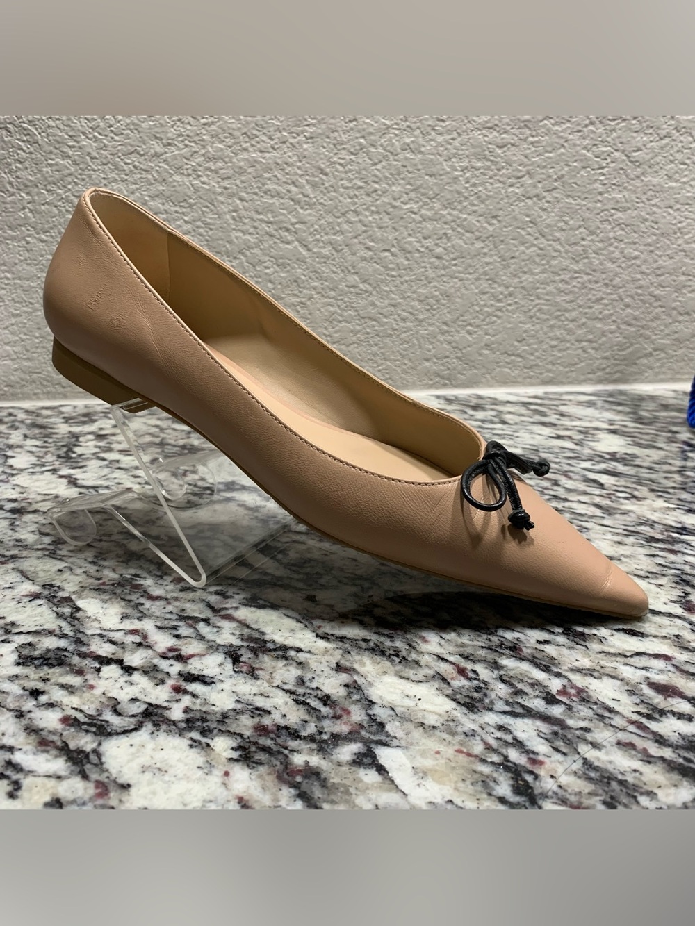 Stuart Weitzman Ballet Flat Shoe Womens 8 Landon Pointed Toe Slip On Leather Tan